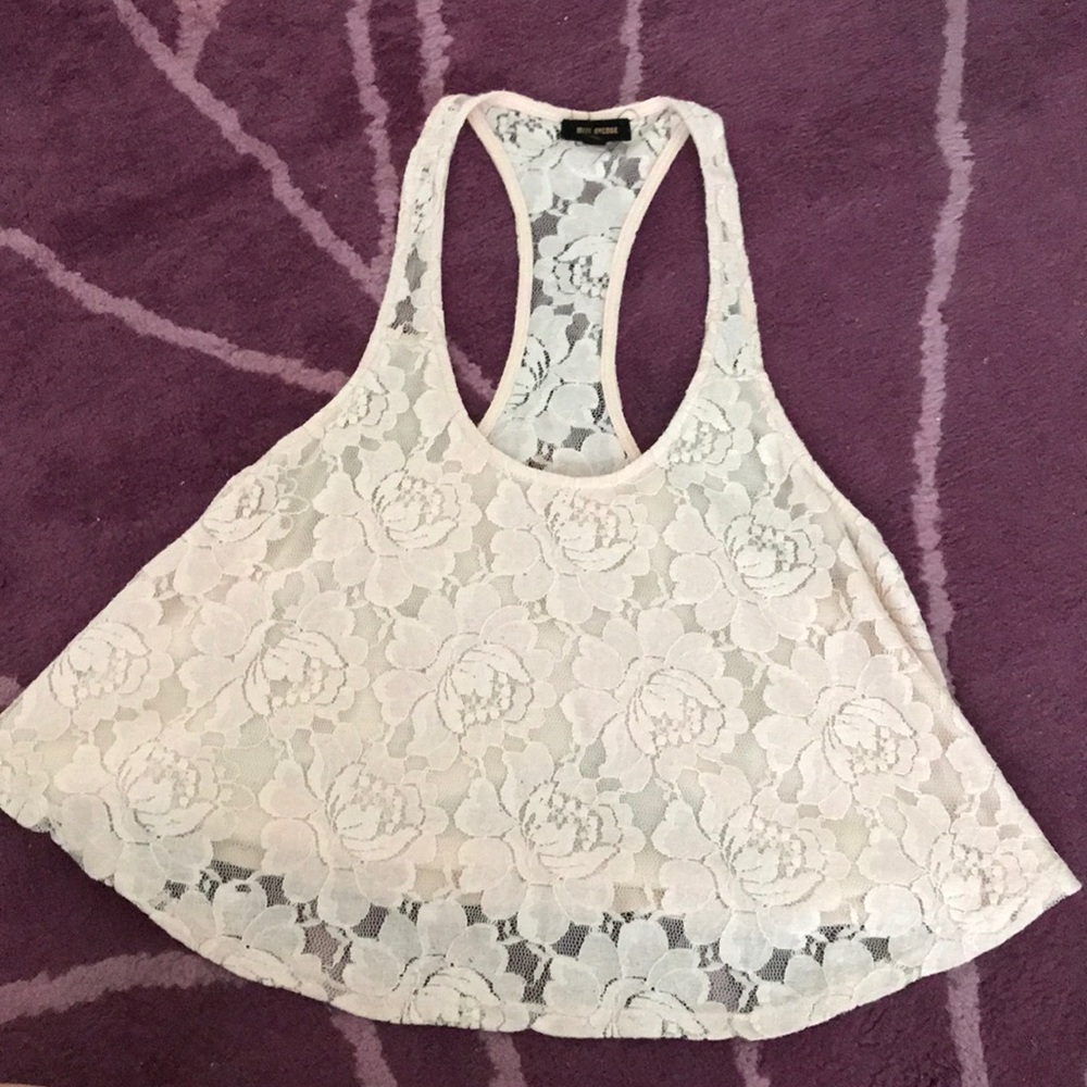 Light Pink Racerback Lace Tank - Size L